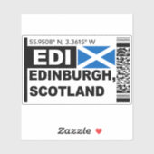 Sticker EDI Edinburgh Boarding Pass - Scotland Travel (Feuille)
