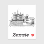 Sticker Edison Edison, écrivain antique Steampunk (Feuille)