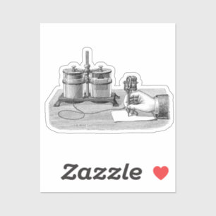 Sticker Edison Edison, écrivain antique Steampunk