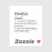 Sticker Editable Pamela name definition, custom name (Feuille)