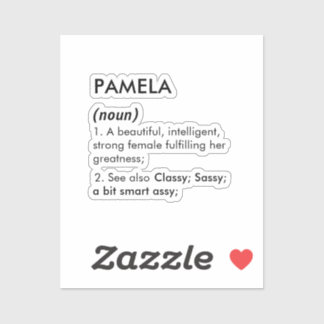 Sticker Editable Pamela name definition, custom name