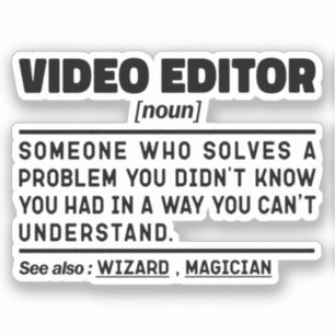 Sticker Éditeur vidéo Noun Définition Spécialiste de la ré