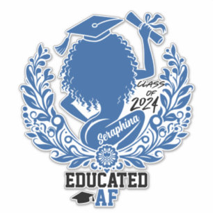 Sticker "Educated AF" Twerk Team Blue Graduation Party