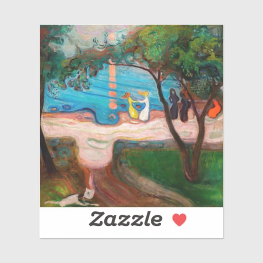 Sticker Edvard Munch - Danse sur la plage (Feuille)