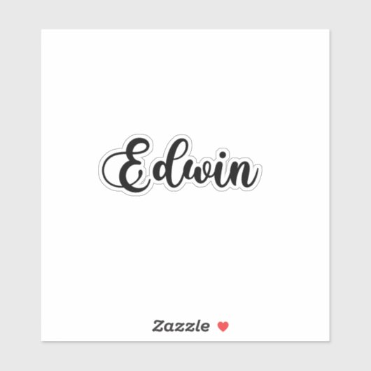Sticker Edwin Nom - Calligraphie manuscrite (Feuille)
