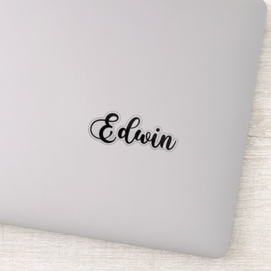 Sticker Edwin Nom - Calligraphie manuscrite (Détail)