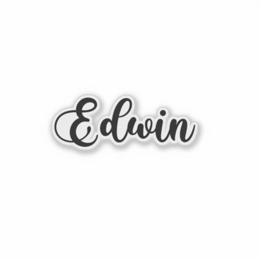Sticker Edwin Nom - Calligraphie manuscrite (Devant)