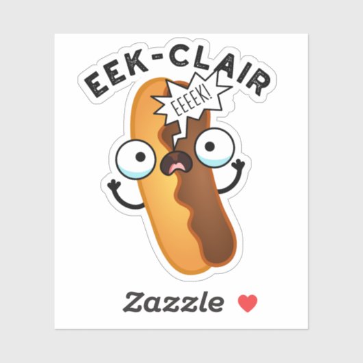 Sticker Eek-clair Funny Eclair Pun (Feuille)
