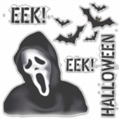 Sticker EEK & Echoes – Halloween Masked Ghost with Bats (Devant)