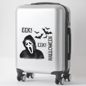 Sticker EEK & Echoes – Masque de fantôme d'Halloween avec (Sur valise)