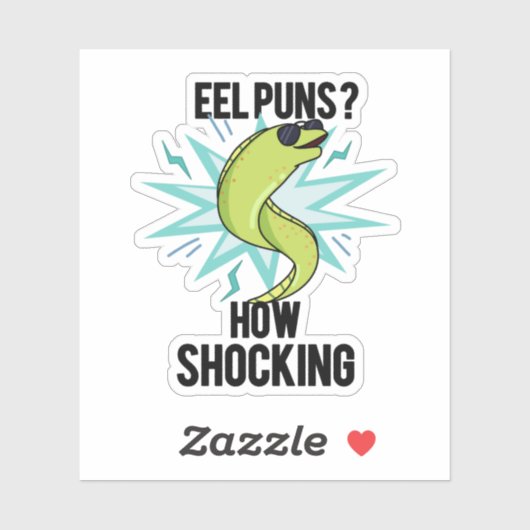 Sticker Eel Puns Comment Choquant Drôle Animal Pun (Feuille)