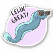 Sticker Eelin Great Funny Slippery Eel Pun (Devant)