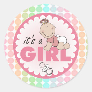 Sticker/Een meisje Ronde Sticker