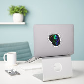 Sticker EERIE SKULL Rainbow (Ordinateur portable sur le bureau)