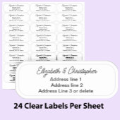 Sticker Effacer l'adresse de retour à trois lignes Transpa