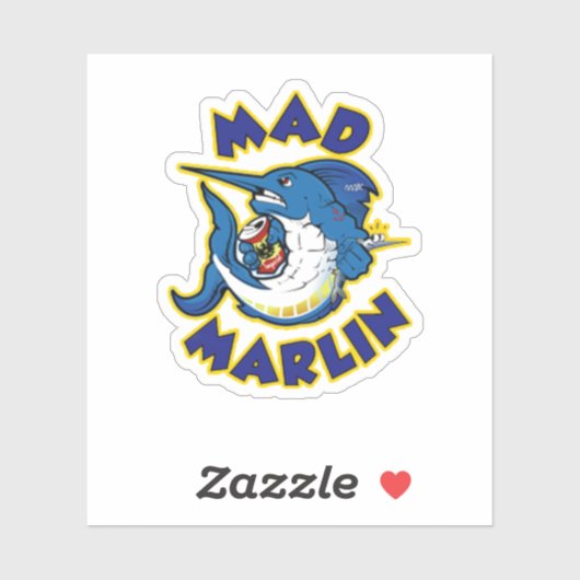 Sticker effacer l'autocollant Mad Marlin (Feuille)