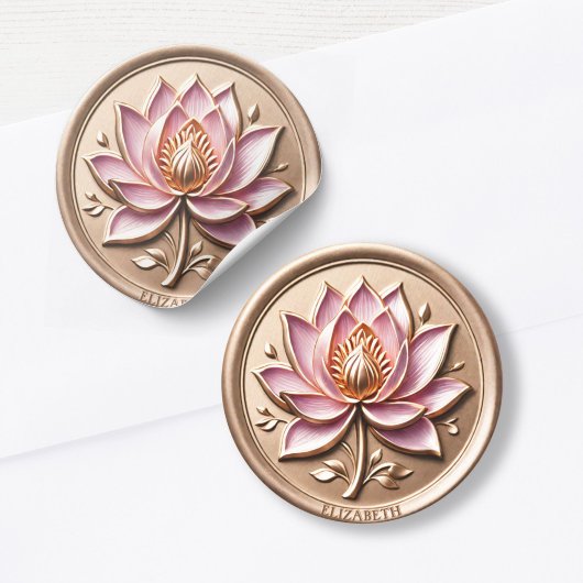 Sticker Effet de cire rose Lotus Blossom Or