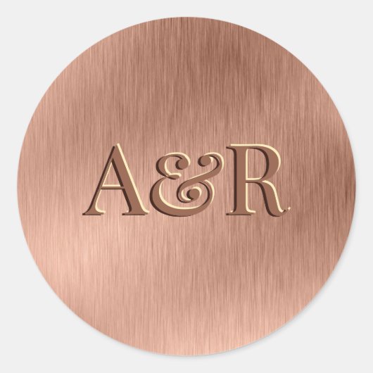 Sticker effet or rose monogramme, (Devant)