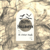 Sticker Éffrayant Black Bats Lune Moderne Halloween heureu (Recto)