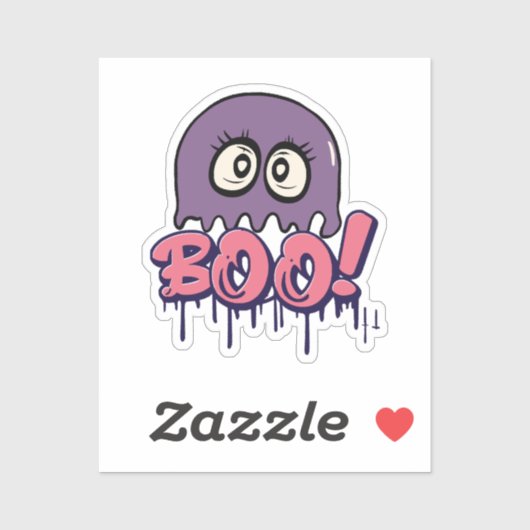 Sticker Effrayant Boo (Feuille)