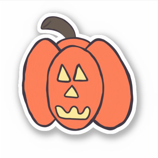 Sticker Éffrayant Halloween Jack-o'-lantern (Devant)