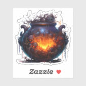 Sticker Éffrayant Halloween sorcières magiques Cauldron (Feuille)