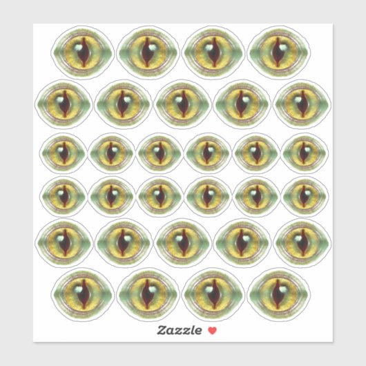 Sticker Effrayant Lizard Alien Dragon Dinosaur Monster Eye (Feuille)
