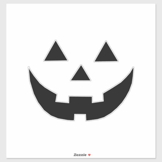 Sticker Éffrayant noir Jack-o'-lantern visage citrouille H (Feuille)