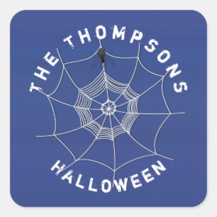 Sticker éffrayant Spider dans Spider Web Carré