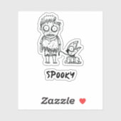 Sticker Éffrayant Zombie d'Halloween (Feuille)