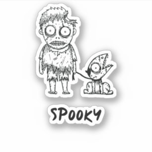 Sticker Éffrayant Zombie d'Halloween