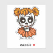 Sticker Éffrayante fille Zombie (Feuille)