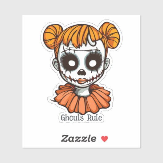 Sticker Éffrayante fille Zombie (Feuille)