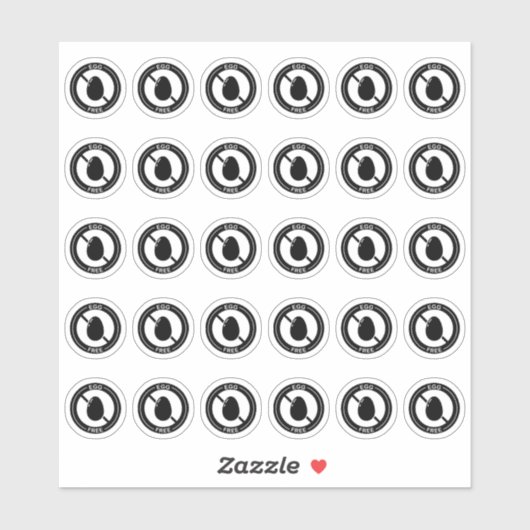 Sticker Egg Free Wedding Place Card Mini Food Allergy (Feuille)