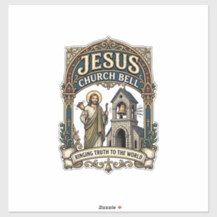 Sticker Église Jésus Bell Église Jésus Bell Chrétien Fait