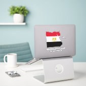Sticker Egypte Drapeau Charme Carte Patriotique (Ordinateur portable sur le bureau)