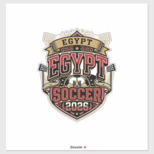 Sticker Égypte Football 2026 Football Gras Pays Typographi