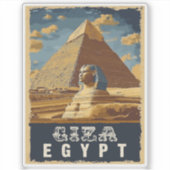 Sticker Egypte vintage : Grande Pyramide de Gizeh Travel (Devant)