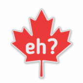 Sticker eh,canada,canadien,rouge,érable,feuille,feuille d' (Devant)