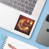 Sticker Eid Al-Fitr Mubarak (Ordinateur portable avec iPhone)