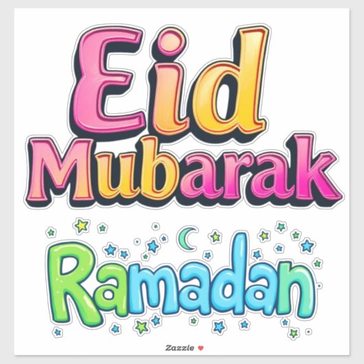 Sticker EID Moubarak + Ramadan (Feuille)