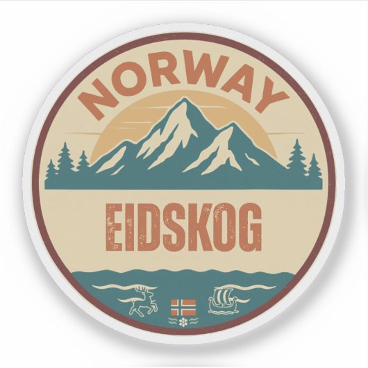 Sticker Eidskog, Norvège Norvège (Devant)