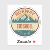 Sticker Eidsvoll, Norge Norvège (Feuille)