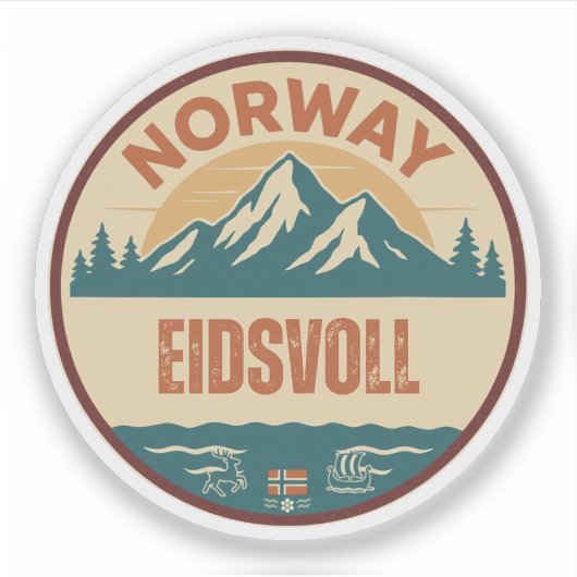 Sticker Eidsvoll, Norge Norvège (Devant)