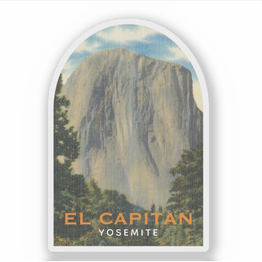 Sticker El Capitan, Yosemite, Californie, vintage (Devant)