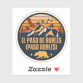 Sticker El Paso de Robles (Paso Robles), Californie (Feuille)
