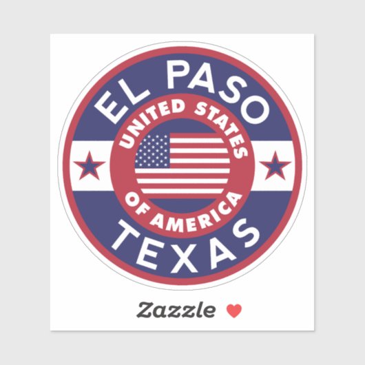 Sticker EL PASO, Texas (Feuille)
