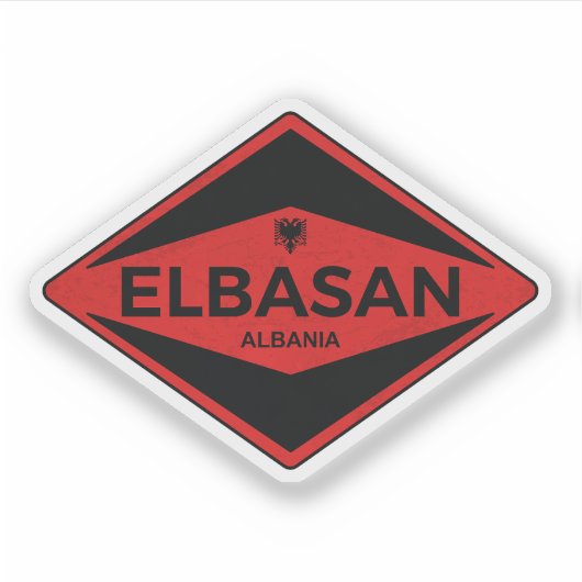 Sticker Elbasan Albanie Vintage (Devant)