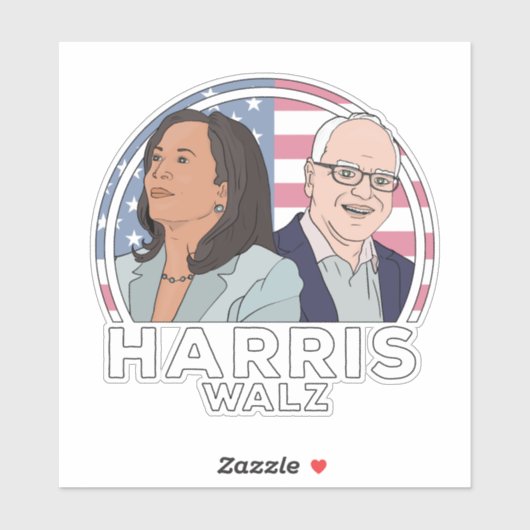 Sticker Élection de Harris Walz (Feuille)