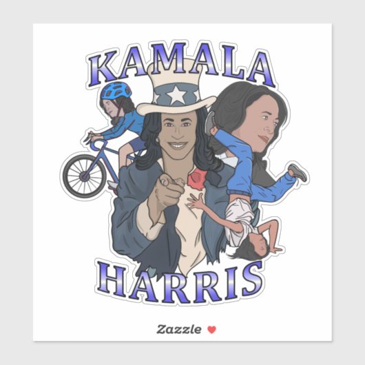 Sticker Élection de style rap bootleg de Kamala Harris (Feuille)